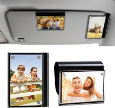 Car Picture Holder 2 Pack Magnetic Snap-On Sun Visor Photo Clip for Crystal-Clea