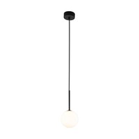 HäNgelampe Pendelleuchte Kugel Glas Ø 12 Cm Rund H: Max. 160 Cm Schwarz Weiß G9