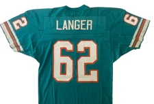 1979 Jim Langer (HOF) Miami Dolphins Game Used Russell Athletic Aqua Jersey