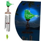 New ListingWind Chimes, Solar Glass Bird Shape, Led, Outdoor Lawn and Patio Glass Green