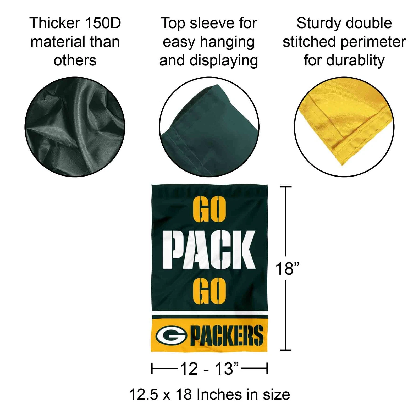 Green Bay Packers Go Pack Go Garden Yard Banner Flag