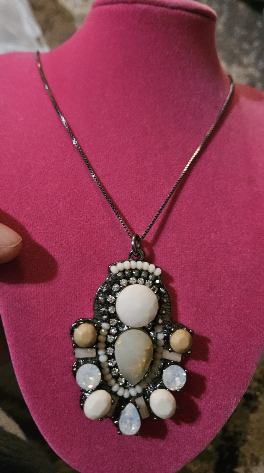 Express Pendent  Statement Necklace  Multicolor R… - image 1