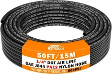 50 FT 1/4 Pneumatic Tubing 1/4" PA12 Nylon DOT Air Line SAE J844 DOT Air Hose 15