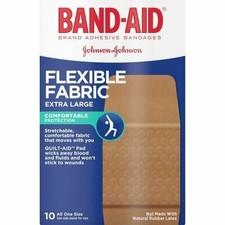 Band-Aid Brand Adhesive Bandages Flexible Fabric Extra Large 10 Count Pack of 2