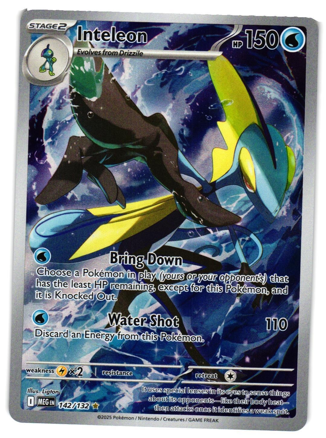 Pokemon TCG Inteleon 142/132 Me01: Mega Evolution Holo NM