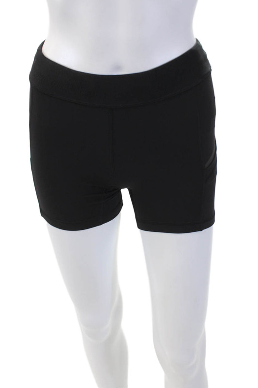 Lululemon Women's Elastic Waist Fitted Workout Biker Shorts Black Size S