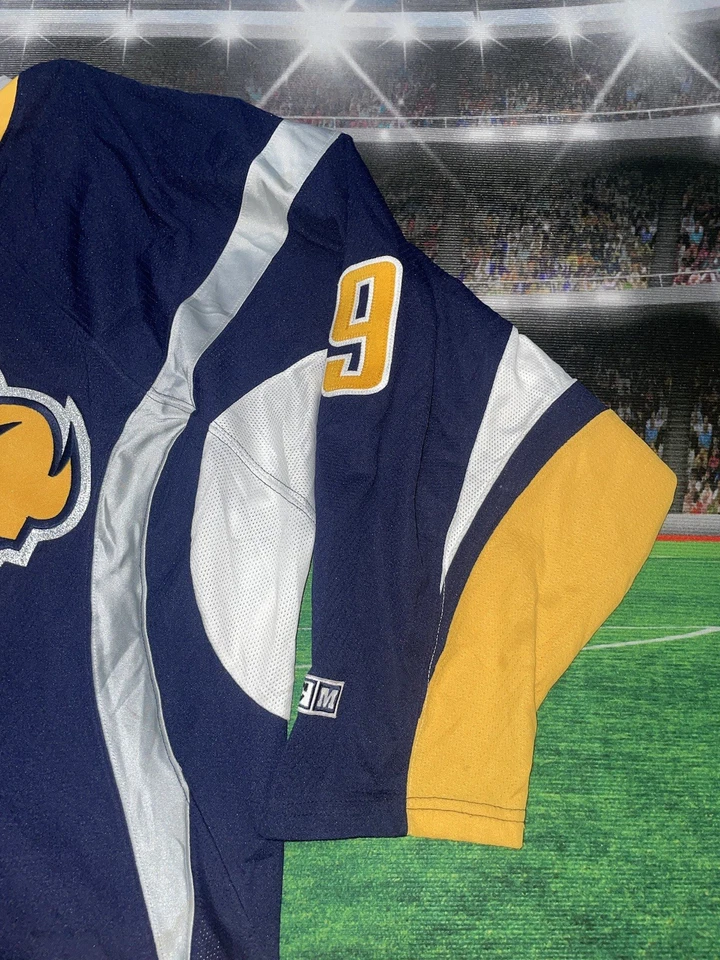 Camiseta deportiva de hockey Derek Roy #9 Buffalo Sabres Reebok autografiada suboficial usada pequeña Foto 3 de 4