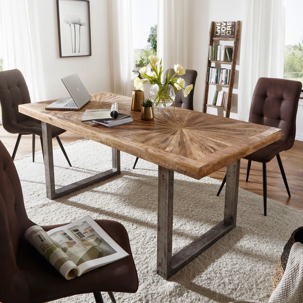 Finebuy Esstisch 200 Cm KüChentisch Holz Esszimmertisch Massiv Industrial Tisch-image