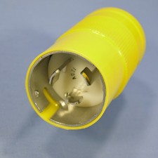 Leviton Yellow Turn Lock Plug NON-NEMA 125V 50A Corrosion Resistant Bulk 6361-CR