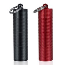 2 Pack Portable Small Pill Case Keychain Purse Pill Holder with 3 Compartments