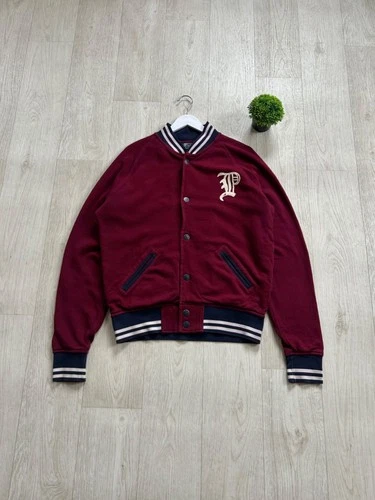 Vintage Polo Ralph Lauren Varsity Jacket Burgundy Snap Front Mens L Collegiate video thumbnail