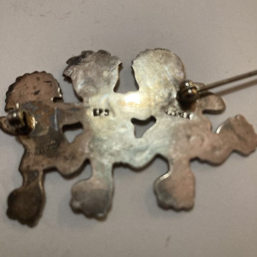 Sterling Silver Pin 3 Kid Skaters Holding Hands EFS Mexico - Picture 4 of 6