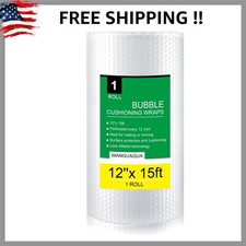 Bubble Packing Wrap for Moving Boxes 12" X 15'