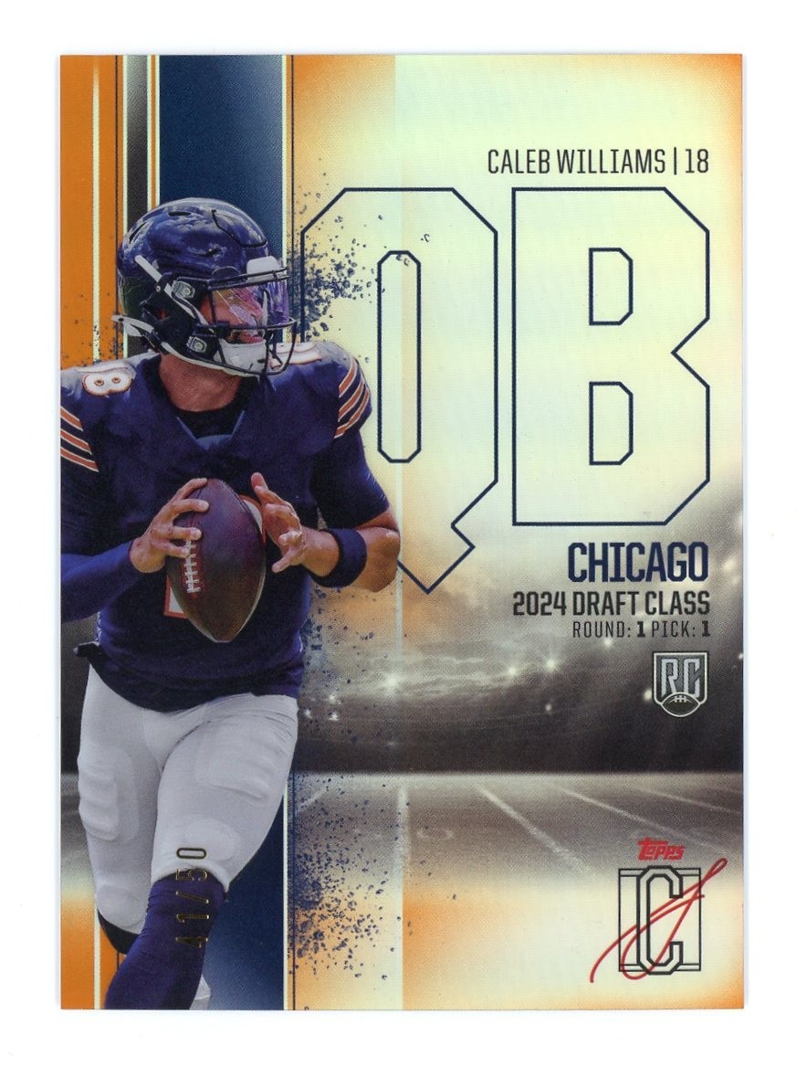 2024 Topps Signature Class Caleb Williams RC Rookie Chrome Variation Orange /50