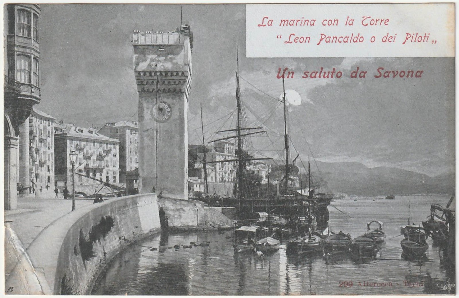 SAVONA - LA MARINA CON LA TORRE "LEON PANCALDO O DEI PILOTI" -45261-