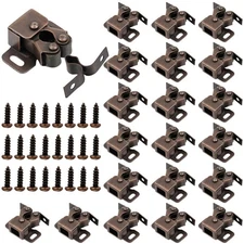20 Pcs Cabinet Door Latch and Catch Double Roller Catch Cabinet Latches