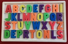 Vtg Fisher Price Alphabet Classic Magnetic Letters Tray 673 Complete Very Clean