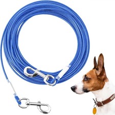 Tie Out Cable for Dogs,20FT Dog Leads,Heavy Duty 125Ibs 20ft, Blue