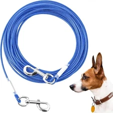 Tie Out Cable for Dogs,20FT Dog Leads,Heavy Duty 125Ibs 20ft, Blue 