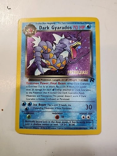 Pokémon Dark Gyarados Holo Ultra Rare TCG Card 8/82 2000 Prerelease Promo