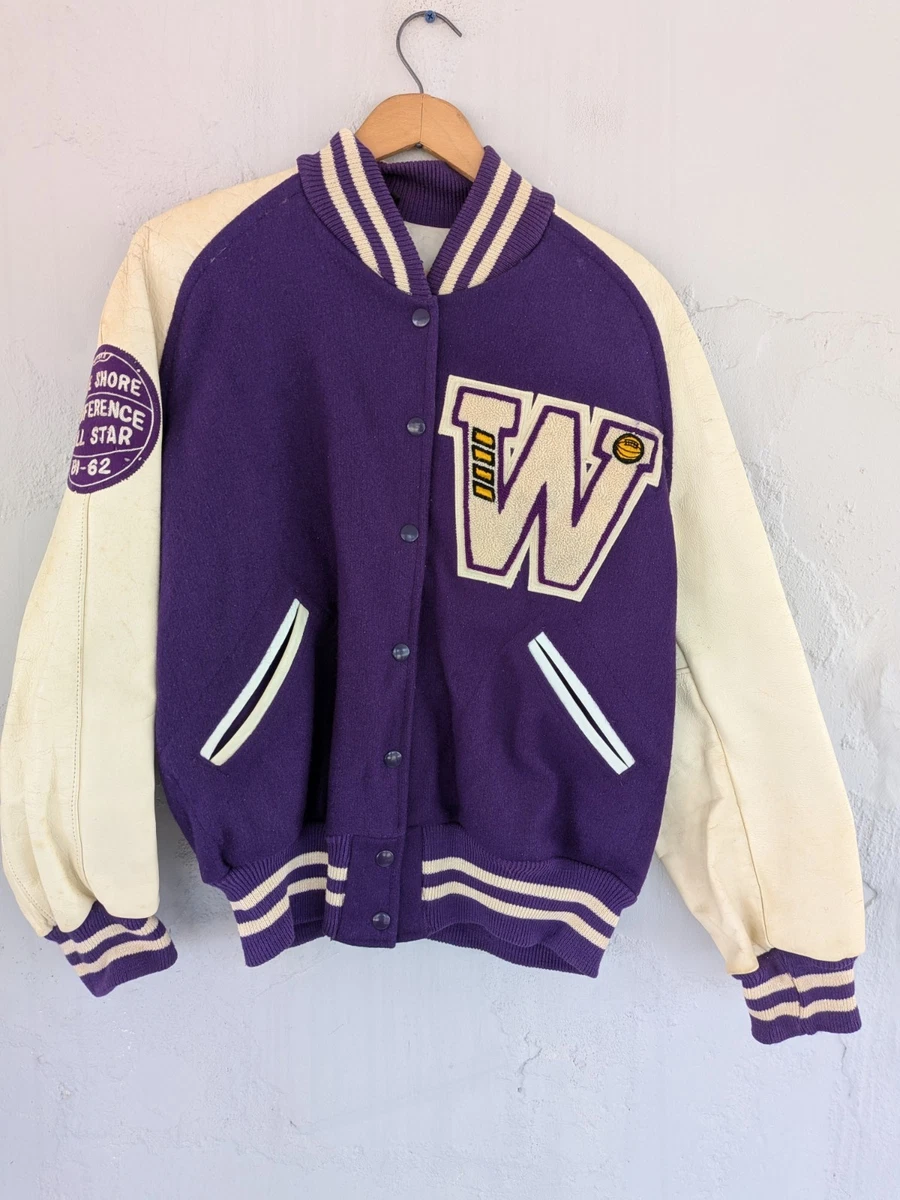 Letterman Purple Vintage Outerwear Coats & Jackets for Men for
