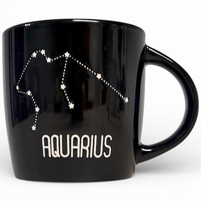 Giftcraft Aquarius Black & White Ceramic Horoscope Coffee Mug 3.75''