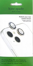 Kate Spade New York Apple iPhone 15/iPhone 15 Plus Aluminum Ring Lens-Stone Gold