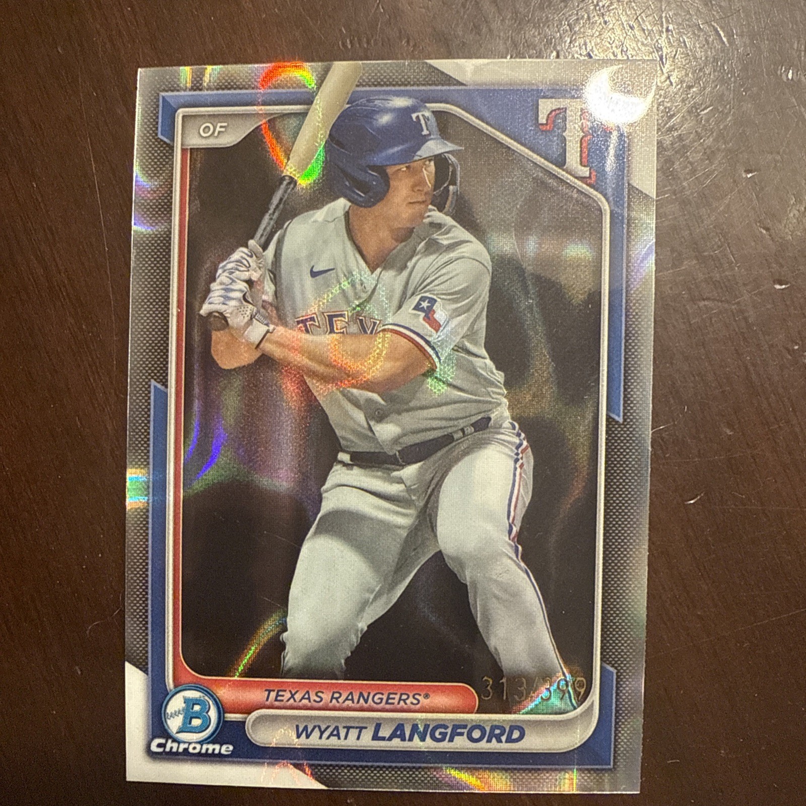 2024 Bowman - Chrome Prospects Wyatt Langford #BCP-64 Lava Refractor /399 (RC)