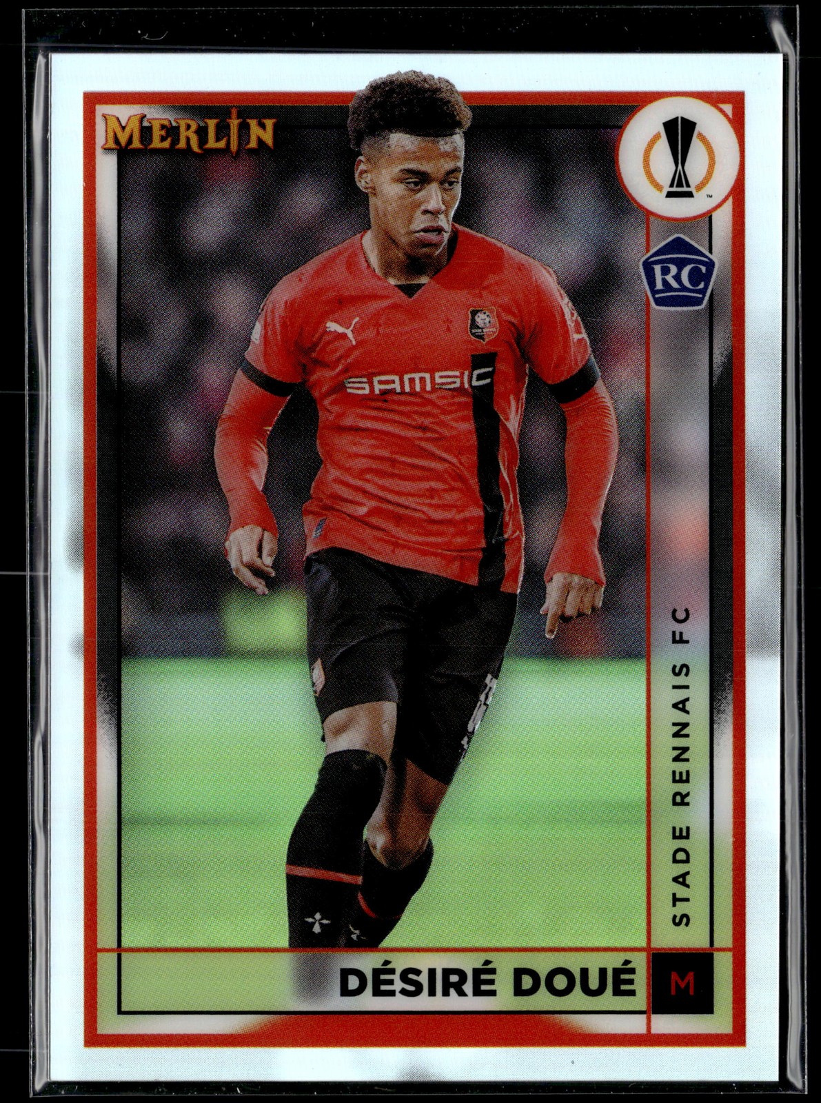 2022-23 Topps Merlin Chrome UEFA #133 Désiré Doué Rookie Refractor