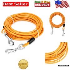 2 Pack 30FT Heavy Duty Chew Proof Dog Tie Out Cable 360 Swivel Steel Hooks Large