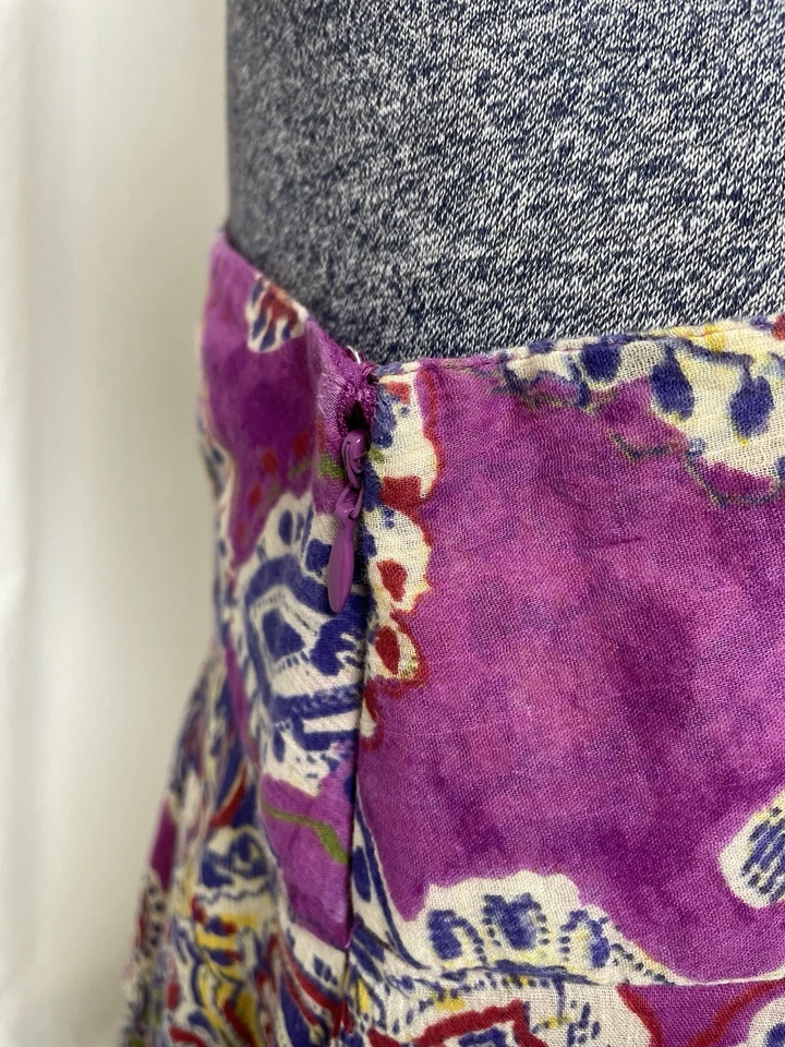 Saia Ralph Lauren Tamanho Pequeno XS Paisley 100% Algodão 29” Cintura Forrada 25” Comprimento - Imagem 4 de 4