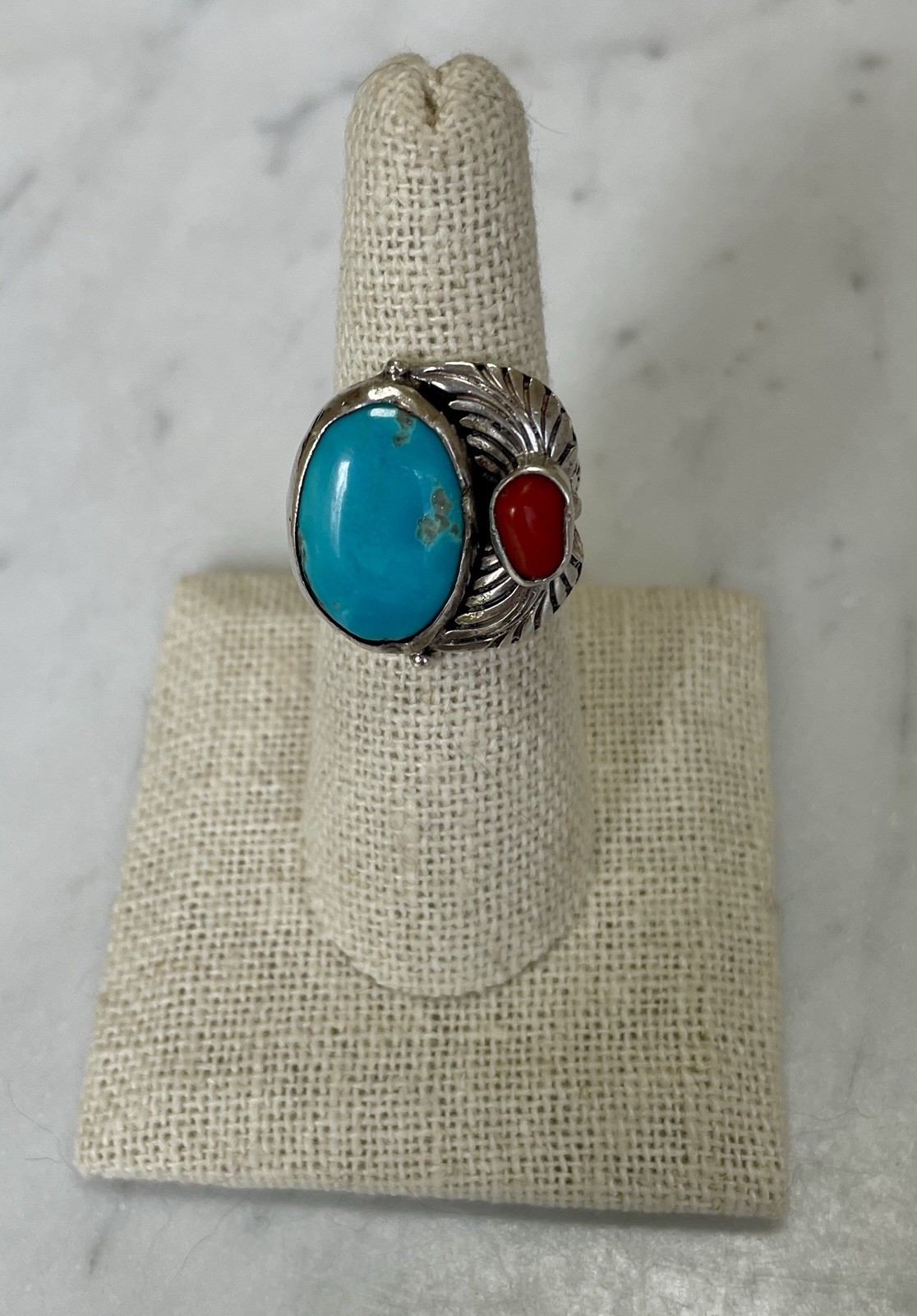 D. Robert Smith Signed SS Ring~ Native American, … - image 2