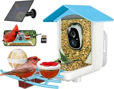 64GB Smart Bird Feeder with Camera Solar Powered, 2K 3MP HD Live Video &Playback