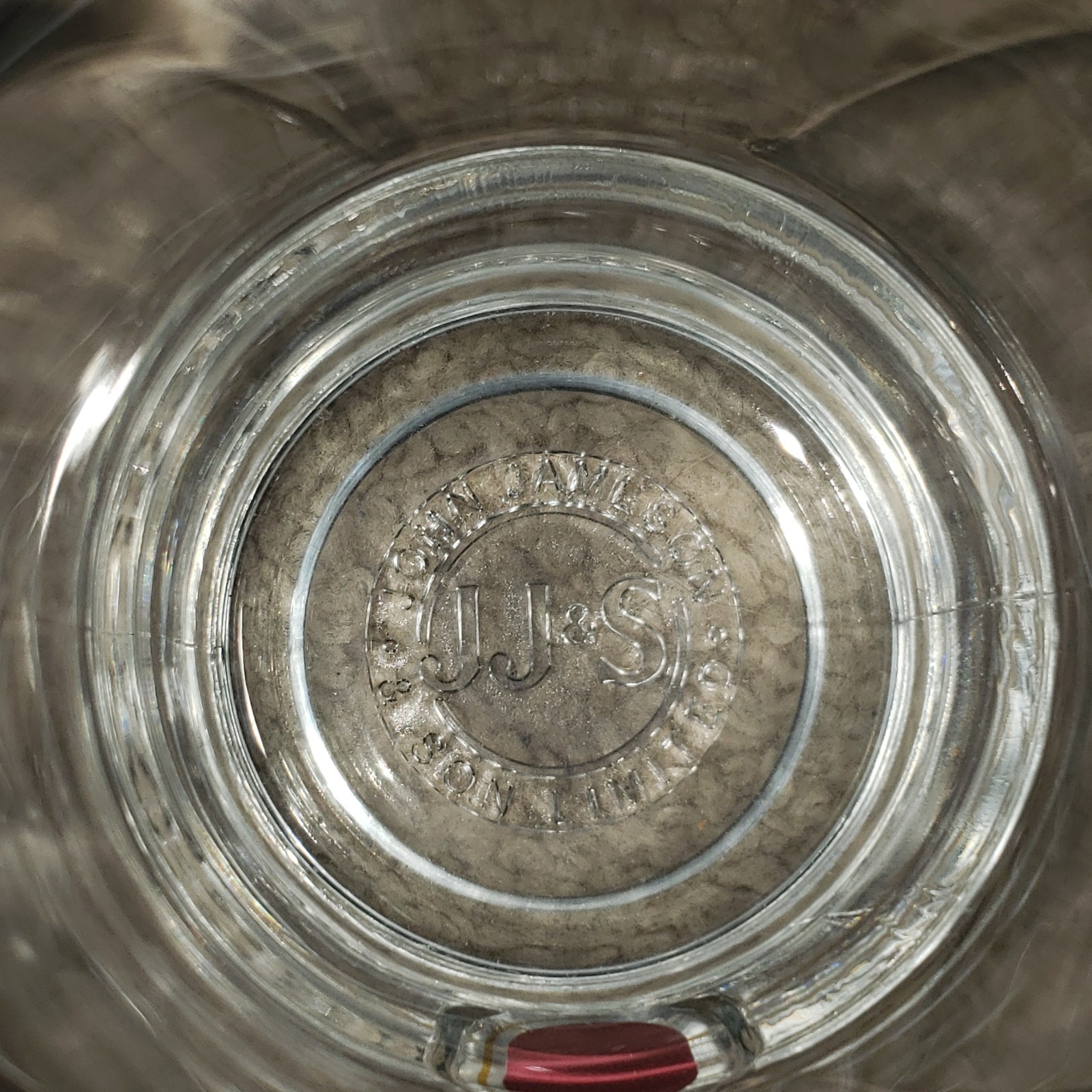 John Jameson & Sons Limited Red Label Irish Whiskey Low Ball Rocks Glass (1) EUC