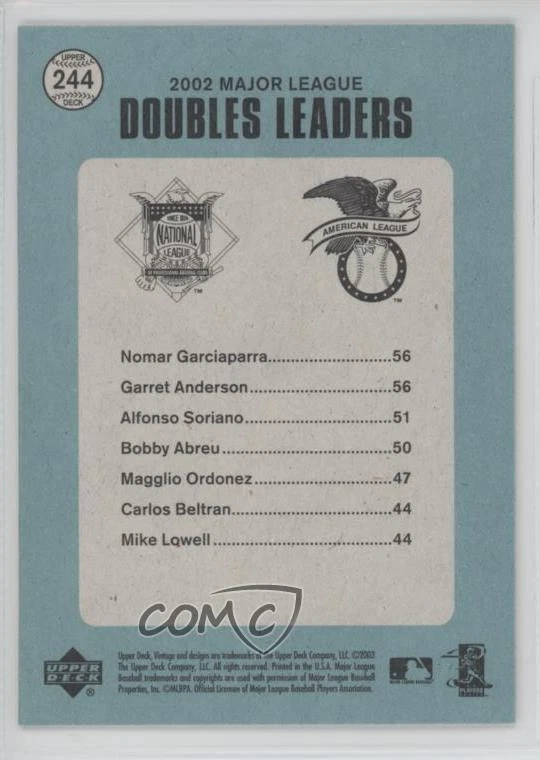 2003 Vintage Stellar Stat Men Garret Anderson Nomar Garciaparra Alfonso Soriano - Image 2 of 2