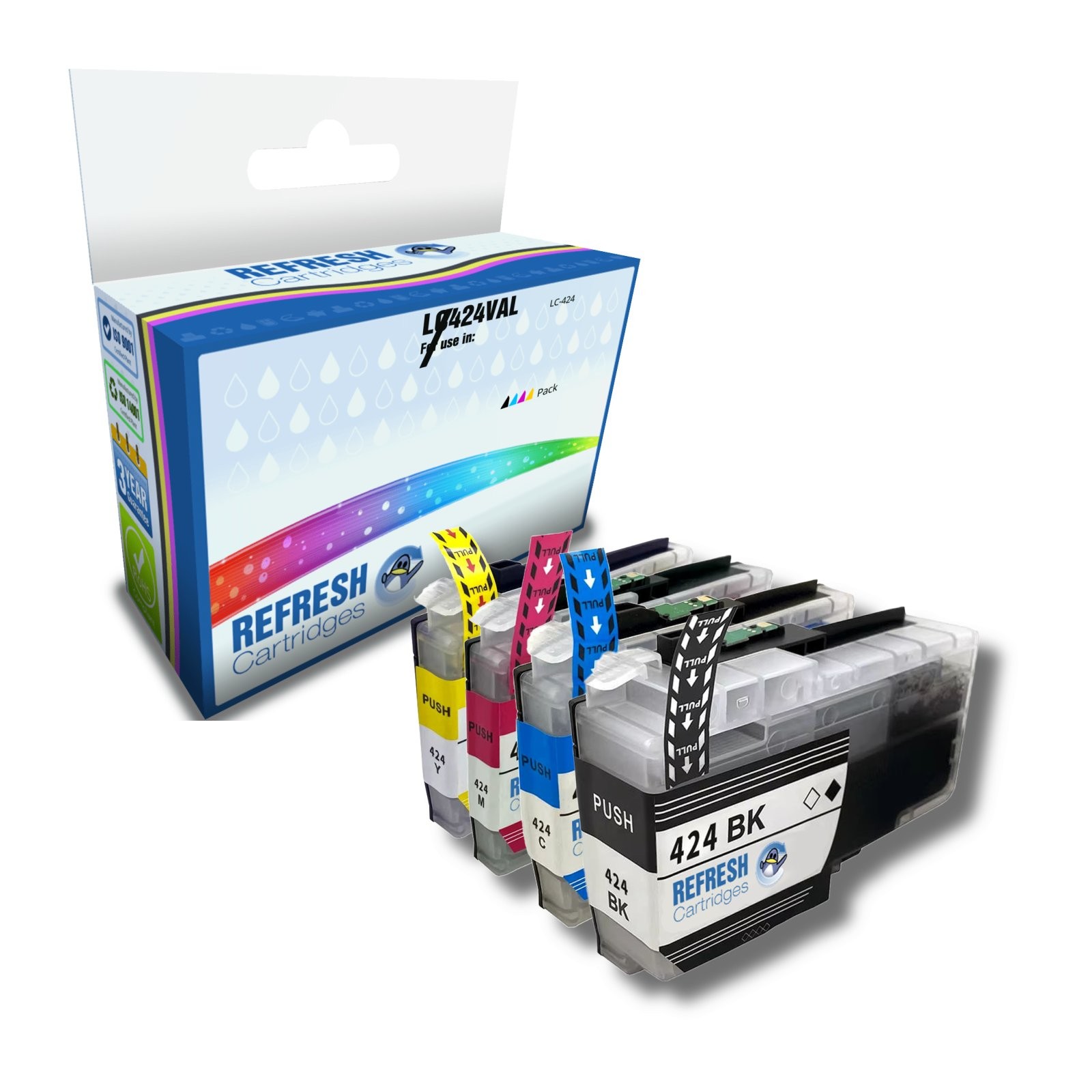 Refresh Cartridges Full Set Pack LC424VAL Ink Compatible With Brother Printers