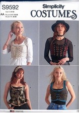Simplicity Pattern 9592 Misses Fantasy Costume Corset, Undergarments Size 6 12