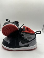 Nike Air Jordan 1 Mid Size Baby 7C Black Cement Grey Fire Red DQ8425-006