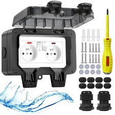 Upgrade IP66 Waterproof Outdoor Socket with Switch Surface-Mounted Indicator