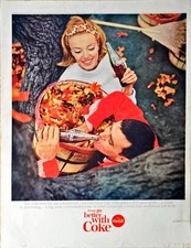 Coca Cola Things Go Better With Coke Fall Autumn Fall Oct-1965 Vintage Print Ad