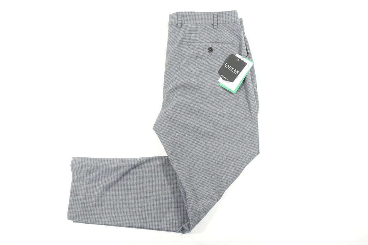 RALPH LAUREN CHECK PLAID GRAY 36X30 ULTRAFLEX STRETCH DRESS PANTS MENS NWT  NEW | eBay