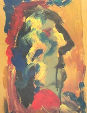 Vintage abstract expressionism oil painting