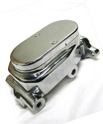 Chrome Aluminum Smooth Flat Top Brake Master Cylinder with 1" Bore GM ...
