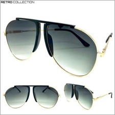 Men's Women CLASSIC VINTAGE RETRO Style SUN GLASSES Lightweight Gold Metal Frame
