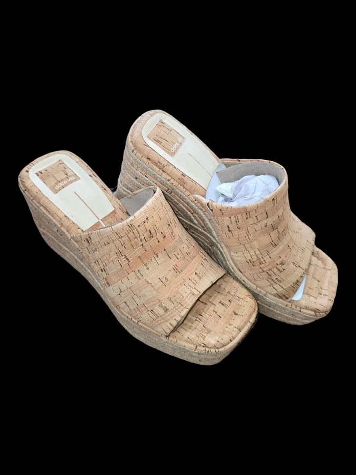Sandalia Dolce Vita Elaria Alpargata Cuñas Corcho Natural Talla 8.5 Foto 2 de 4