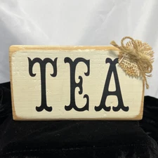 Rustic Wooden Handmade Farmhouse Kitchen “TEA” Plaque 
