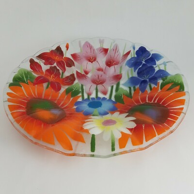 William McGrath InKogneto Fusion Art Glass Wild Flowers 14x1.7