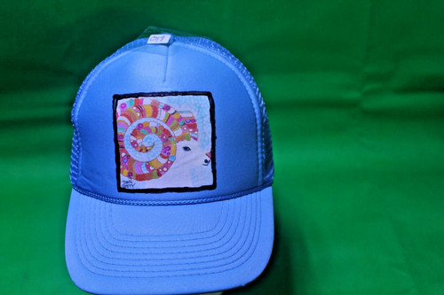 Dawn Gerety Art Painting Blue Snapback Hat Cap Graphics Nissun Vintage  Sheep