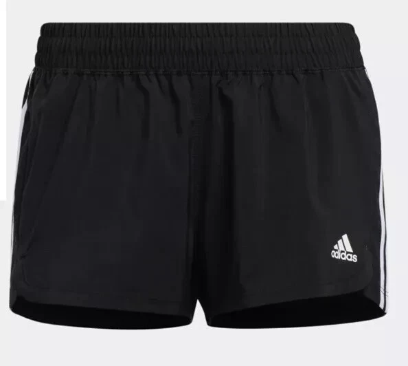 Adidas Pacer 3 Righe GH8146 Pantaloncini Bianco e Nero Donna L Large Poliestere