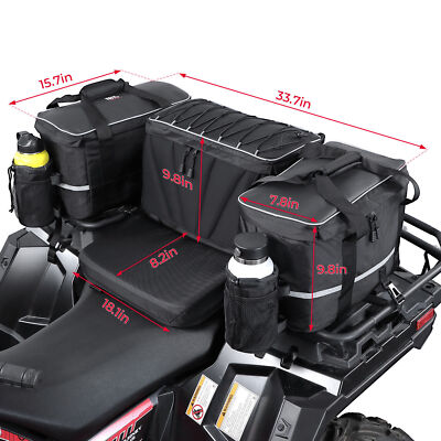 Upgraded ATV Rear Seat Rack Storage Bag W/Cushion Cooler For Polaris Sportsman E - Foto 6